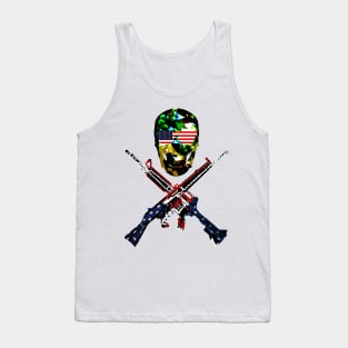 Classic Retro American Rebel Camo Skull Tank Top